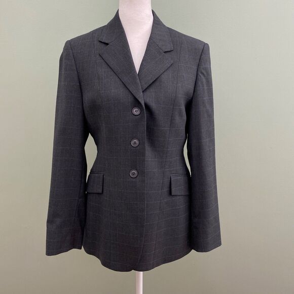 Ariat Blazer Jacket Womens 12R Gray Show Riding Equestrian Double Vent 3 Button - Picture 1 of 16